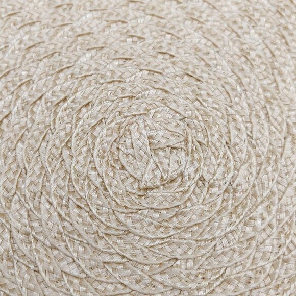 Light Tan Brown Woven Summer Round Placemat Set of 4 Braided Table Mats 15" - Picture 4 of 8